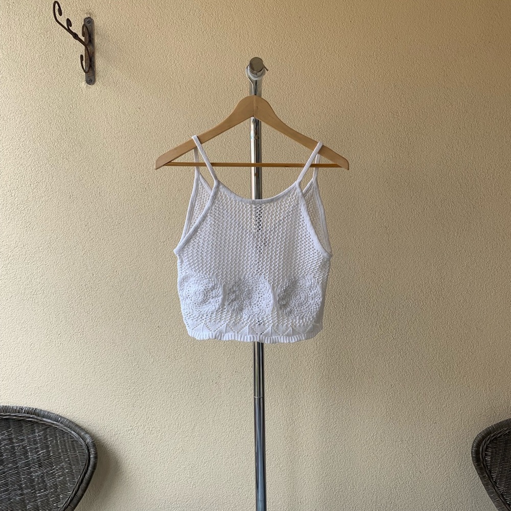 LA Heats white knit crop top Sz XS